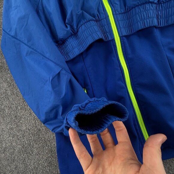 North Face Sanctuary Royal Blue Yellow Trim Full Zip Hooded Women Medium Jacket - Picture 6 of 16